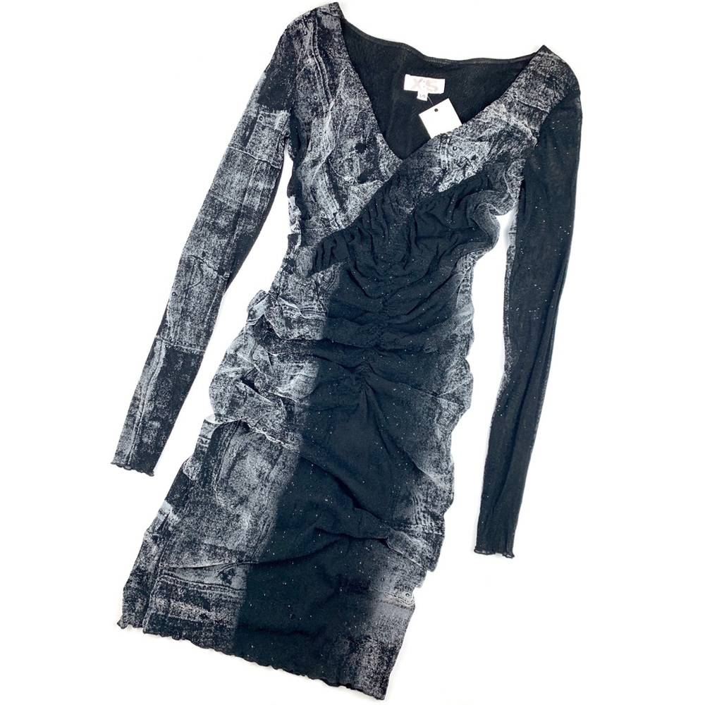 Deadstock Vintage Mesh Glitter Bodycon Dress | M